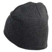 Big Apple New York Embroidered 8 inch Acrylic Short Blank Beanie - Dark Grey OSFM