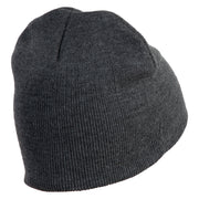 Big Apple New York Embroidered 8 inch Acrylic Short Blank Beanie - Dark Grey OSFM