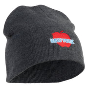Big Apple New York Embroidered 8 inch Acrylic Short Blank Beanie - Dark Grey OSFM
