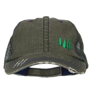 Four Trees Embroidered Cotton Mesh Cap