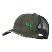 Four Trees Embroidered Cotton Mesh Cap