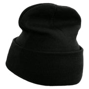 Philippines Sun Symbol Embroidered Fleece Lined Cuff Beanie - Black OSFM