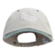 Sleeping Lizard Embroidered Pigment Dyed Wash Caps - Beige-Green OSFM