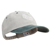 Sleeping Lizard Embroidered Pigment Dyed Wash Caps - Beige-Green OSFM