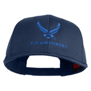 US Air Force with Wing Embroidered Solid Cotton Twill Pro Style Cap - Navy OSFM