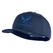 US Air Force with Wing Embroidered Solid Cotton Twill Pro Style Cap - Navy OSFM