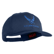 US Air Force with Wing Embroidered Solid Cotton Twill Pro Style Cap - Navy OSFM