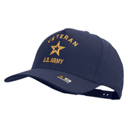 Licensed U.S. Army Veteran Military Embroidered Solid Cotton Twill 5 Panel Prostyle Snap Cap - Navy OSFM