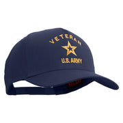 Licensed U.S. Army Veteran Military Embroidered Solid Cotton Twill 5 Panel Prostyle Snap Cap - Navy OSFM
