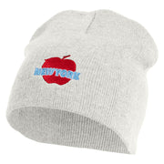 Big Apple New York Embroidered 8 inch Acrylic Short Blank Beanie - White OSFM