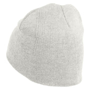 Big Apple New York Embroidered 8 inch Acrylic Short Blank Beanie - White OSFM