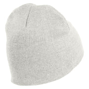 Big Apple New York Embroidered 8 inch Acrylic Short Blank Beanie - White OSFM