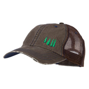 Four Trees Embroidered Cotton Mesh Cap