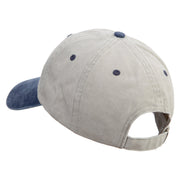 Sleeping Lizard Embroidered Pigment Dyed Wash Caps - Beige-Navy OSFM