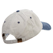 Sleeping Lizard Embroidered Pigment Dyed Wash Caps - Beige-Navy OSFM