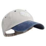 Sleeping Lizard Embroidered Pigment Dyed Wash Caps - Beige-Navy OSFM