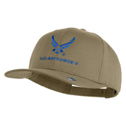 US Air Force with Wing Embroidered Solid Cotton Twill Pro Style Cap - Khaki OSFM