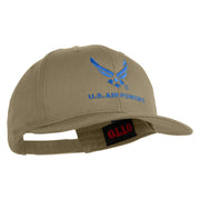 US Air Force with Wing Embroidered Solid Cotton Twill Pro Style Cap - Khaki OSFM