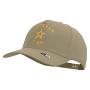 Licensed U.S. Army Veteran Military Embroidered Solid Cotton Twill 5 Panel Prostyle Snap Cap - Khaki OSFM
