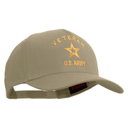 Licensed U.S. Army Veteran Military Embroidered Solid Cotton Twill 5 Panel Prostyle Snap Cap - Khaki OSFM