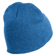 Big Apple New York Embroidered 8 inch Acrylic Short Blank Beanie - Sky Blue OSFM