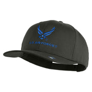 US Air Force with Wing Embroidered Solid Cotton Twill Pro Style Cap - Charcoal OSFM