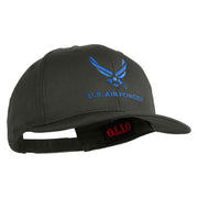 US Air Force with Wing Embroidered Solid Cotton Twill Pro Style Cap - Charcoal OSFM