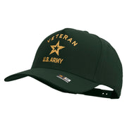 Licensed U.S. Army Veteran Military Embroidered Solid Cotton Twill 5 Panel Prostyle Snap Cap - Dk-Green OSFM