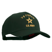 Licensed U.S. Army Veteran Military Embroidered Solid Cotton Twill 5 Panel Prostyle Snap Cap - Dk-Green OSFM