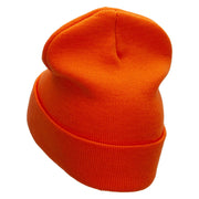 Football Hike Embroidered 12 Inch Long Knitted Beanie - Orange OSFM