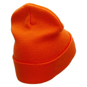 Football Hike Embroidered 12 Inch Long Knitted Beanie - Orange OSFM