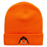 Football Hike Embroidered 12 Inch Long Knitted Beanie - Orange OSFM