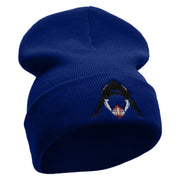 Football Hike Embroidered 12 Inch Long Knitted Beanie - Royal OSFM