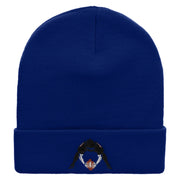 Football Hike Embroidered 12 Inch Long Knitted Beanie - Royal OSFM