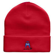 Birdie Golfing Embroidered 12 Inch Long Knitted Beanie - Red OSFM