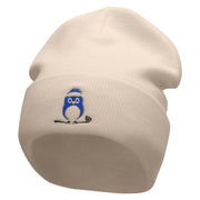 Birdie Golfing Embroidered 12 Inch Long Knitted Beanie - Birch OSFM