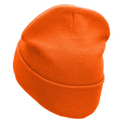 Bowling Machine Embroidered 12 inch Acrylic Cuffed Long Beanie - Orange OSFM