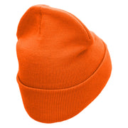 Bowling Machine Embroidered 12 inch Acrylic Cuffed Long Beanie - Orange OSFM