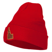 Idaho State Map Embroidered Long Beanie