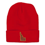 Idaho State Map Embroidered Long Beanie