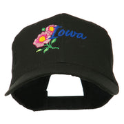 USA State Iowa Wild Rose Embroidered Low Profile Cap