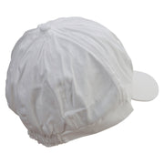 Alligator Silhouette Embroidered Cotton Elastic Newsboy Cap - White OSFM