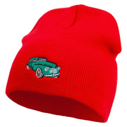 Green Classic Car Embroidered 8 Inch Short Beanie - Red OSFM