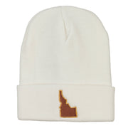 Idaho State Map Embroidered Long Beanie