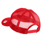 2nd Marine Division Veteran Embroidered 6 Panel Structured Cotton Twill Mesh Cap Made in USA - Red OSFM