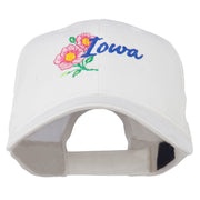 USA State Iowa Wild Rose Embroidered Low Profile Cap