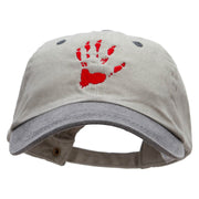 Monster Handprint Embroidered Pigment Dyed Wash Caps