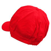 Alligator Silhouette Embroidered Cotton Elastic Newsboy Cap - Red OSFM