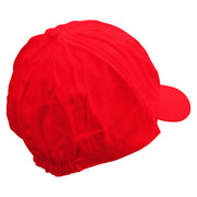 Alligator Silhouette Embroidered Cotton Elastic Newsboy Cap - Red OSFM