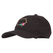 Iowa Wild Prairie with Map Embroidered Unstructured Washed Cap